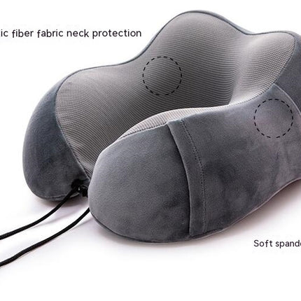 Travel Pillow, Memory Foam Neck Pillow and Head Support Soft Pillow with Side Storage Bags