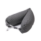 Cotton double button - black and gray stripes