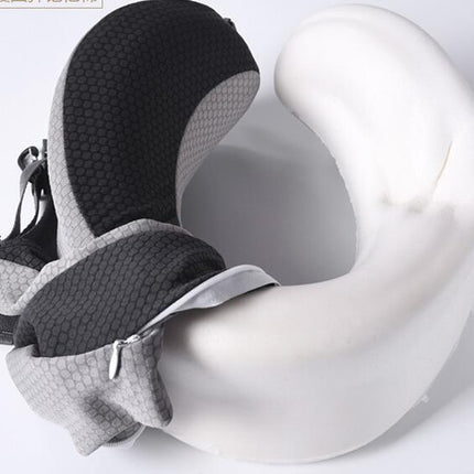 Travel Pillow - Memory Foam Neck Cushion - Flight Pillow  Support Neck Pillow for Travel