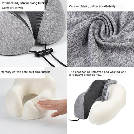 U-Shaped Pillow for Airplane - Memory Foam Neck Pillow, Soft and Supportive Travel Pillow