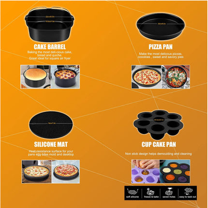 Accessories for COSORI Ninja Philips Air Fryer, 12 PCS with Oven Cake & Pizza Pan Liner Square Air Fryer Accessories