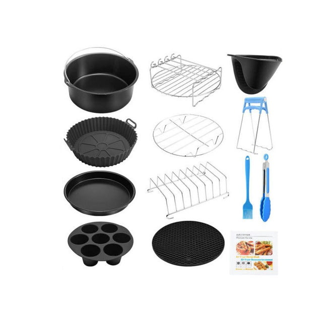 Air Fryer Accessories 13PCS, Fit 4.5QT-5.8QT Air Fryer with Cake Barrel, Pizza Pan