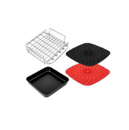 Air Fryer Accessories Set of 4 with 8 Inch Pizza Pan, Skewer Rack, Silicone Mat for 4.5Qt-8Qt Air Fryer