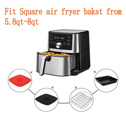 Air Fryer Accessories Set of 4 with 8 Inch Pizza Pan, Skewer Rack, Silicone Mat for 4.5Qt-8Qt Air Fryer