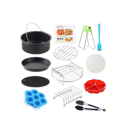 Air Fryer Accessories, Set of 13 Fit for 4.0-5.8QT Air Fryer with Cake & Pizza Pan, Metal Holder, etc