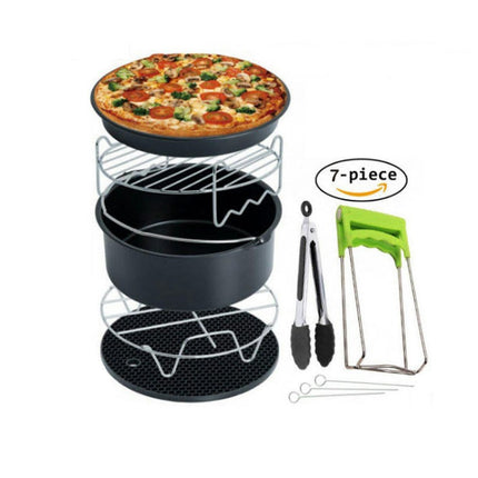 Air Fryer Accessories 7PCS Fit 3.5-5.8QT Air Fryer with Cake Barrel, Pizza Pan