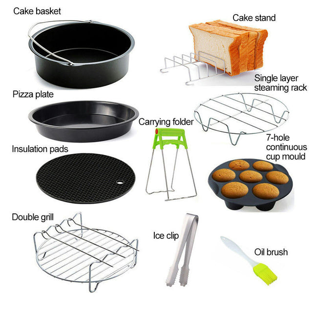 Air Fryer Accessories 10Pcs Compatible ,Fit Air Fryer,Oven Accessories