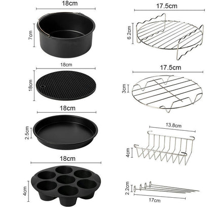 7inch Air Fryer Accessories,fit for 5.2QT-5.8QT Phillips Air Fryers Set of 8