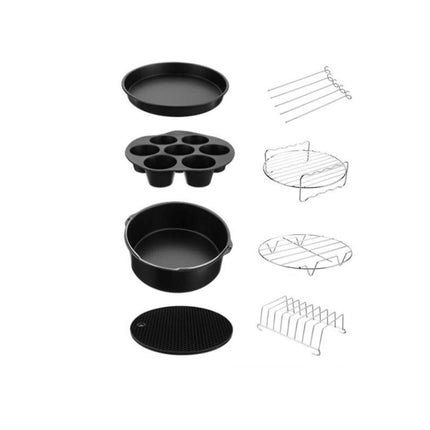 Air Fryer Accessories with 9 Inch Pizza Pan, Cake Barrel, Silicone Mat for 5.3Qt-6.8Qt Air Fryer