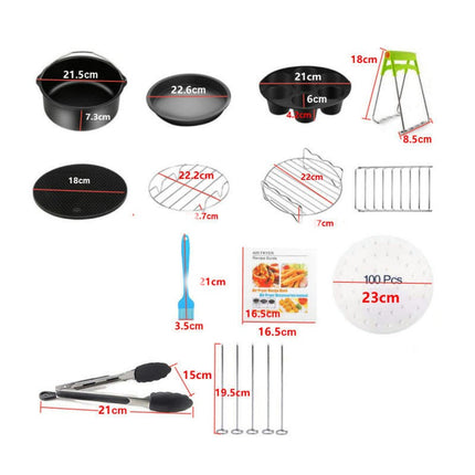 9 Inch Air Fryer Accessories 14PCS with Cupcake Pan, Pizza Pan etc