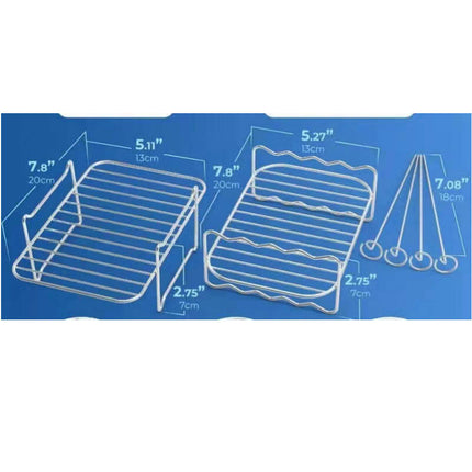 2 Pcs Air Fryer Rack for Double Basket Air Fryers, Multi-Purpose Air Fryer Accessories