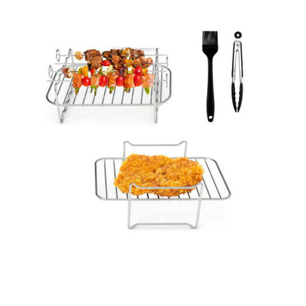 2 Pcs Air Fryer Rack for Double Basket Air Fryers, Multi-Purpose Air Fryer Accessories