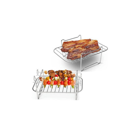 2 Pcs Air Fryer Rack for Double Basket Air Fryers, Multi-Purpose Air Fryer Accessories