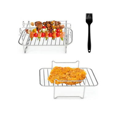 2 Pcs Air Fryer Rack for Double Basket Air Fryers, Multi-Purpose Air Fryer Accessories