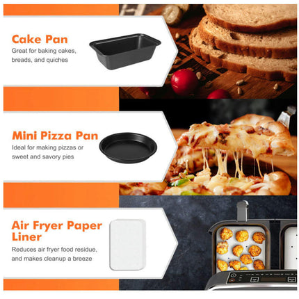 Air Fryer Accessories 9PCS for Ninja Air Fryer, with Cake Barrel, Pizza Pan, Skewer Rack