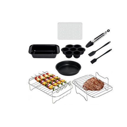 Air Fryer Accessories 9PCS for Ninja Air Fryer, with Cake Barrel, Pizza Pan, Skewer Rack