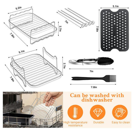 Air Fryer Accessories, Set of 5 Air Fryers Stands Grill Grate Compatible