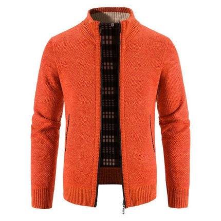 Men's Shawl Collar Cardigans Slim Fit Button Cable Knit Sweater With Pockets