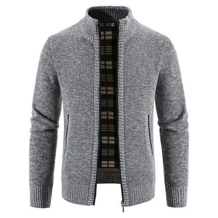 Men's Shawl Collar Cardigans Slim Fit Button Cable Knit Sweater With Pockets