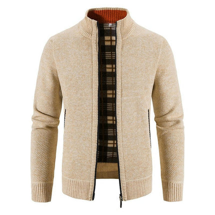 Men's Shawl Collar Cardigans Slim Fit Button Cable Knit Sweater With Pockets