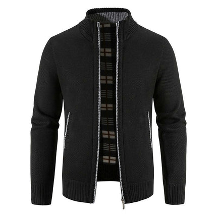 Men's Shawl Collar Cardigans Slim Fit Button Cable Knit Sweater With Pockets