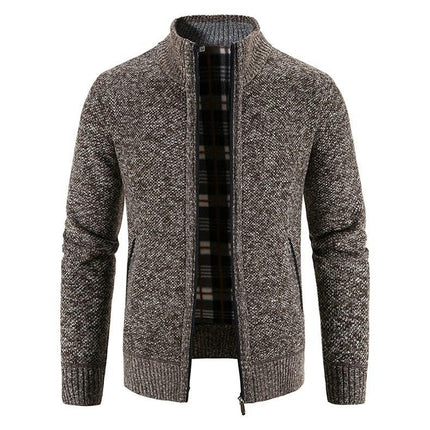 Men's Shawl Collar Cardigans Slim Fit Button Cable Knit Sweater With Pockets