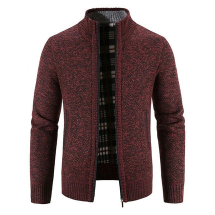 Men's Shawl Collar Cardigans Slim Fit Button Cable Knit Sweater With Pockets