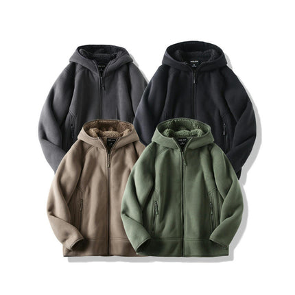 Hoodies for Men Zipper Fleece Sweatshirt Heavy Sherpa Lined Hooded Warm Winter Coats