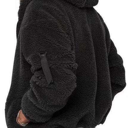 Mens Fuzzy Sherpa Hoodie Pullover Sweatshirts Loose Cozy Pocket Long Sleeve Winter Hooded Outwear