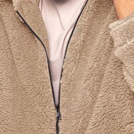 Mens Fuzzy Sherpa Hoodie Pullover Sweatshirts Loose Cozy Pocket Long Sleeve Winter Hooded Outwear