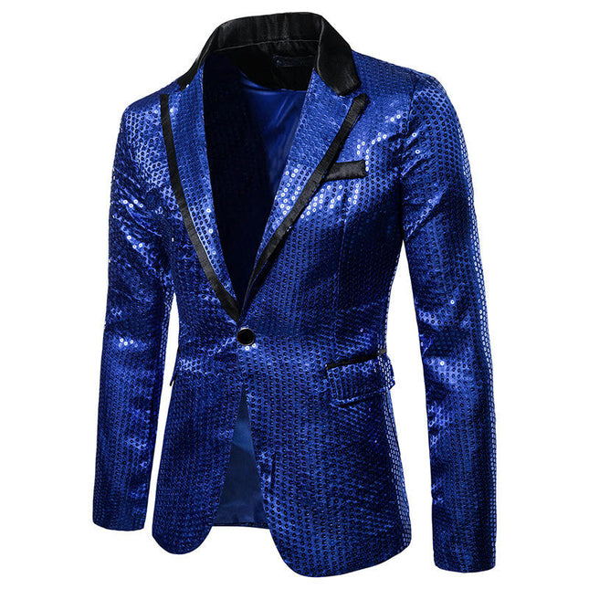 Sequin Blazer Metallic Suit Disco Prom Shiny Jacket Wedding Party Banquet Fashion Tuxedo for Mens Adult