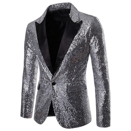 Mens Tails Slim Fit Tailcoat Sequin Dress Coat Swallowtail Dinner Party Wedding Blazer Suit Jacket