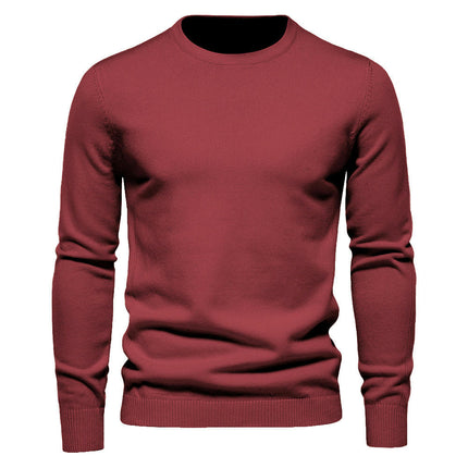 Men's Crew Neck Sweater Slim Fit Lightweight Sweatshirts Knitted Pullover for Casual Or Dressy Wear