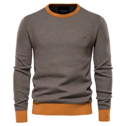 Men's Basic Designed Knitted Sweaters Cotton Soft Crewneck Fall Winter Sweatshirts