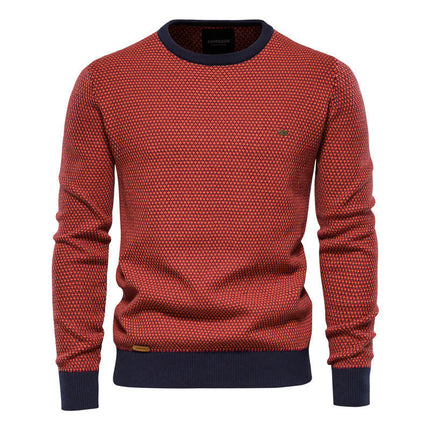 Men's Basic Designed Knitted Sweaters Cotton Soft Crewneck Fall Winter Sweatshirts