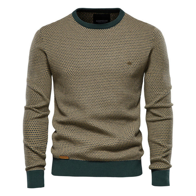 Men's Basic Designed Knitted Sweaters Cotton Soft Crewneck Fall Winter Sweatshirts