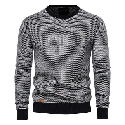 Men's Basic Designed Knitted Sweaters Cotton Soft Crewneck Fall Winter Sweatshirts