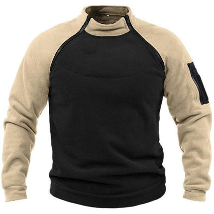 Men's Fleece Pullover 1/4 Zip Stand Collar Long Sleeve Sweatshirts