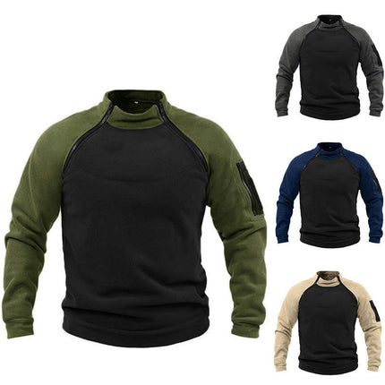 Men's Fleece Pullover 1/4 Zip Stand Collar Long Sleeve Sweatshirts