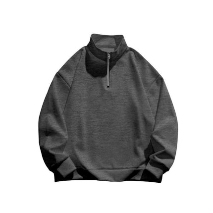 Men's 1/4 Zip Fleece Sweatshirt Casual Long Sleeve Band Collar Pullover Sweatshirts