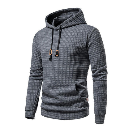 Men's Pullover Hoodie Long Sleeve Casual Square Pattern Sweatshirt