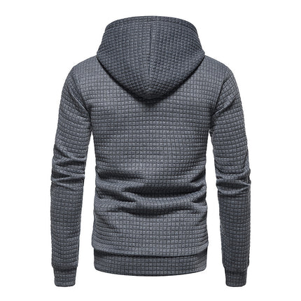 Men's Pullover Hoodie Long Sleeve Casual Square Pattern Sweatshirt