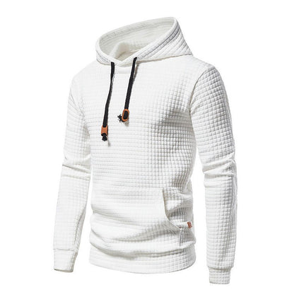 Men's Pullover Hoodie Long Sleeve Casual Square Pattern Sweatshirt