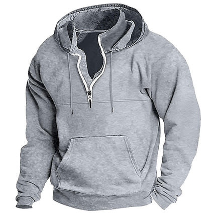 Men's 1/4 Zip Pullover Hoodie Sweatshirt Soft with Kangaroo Pocket