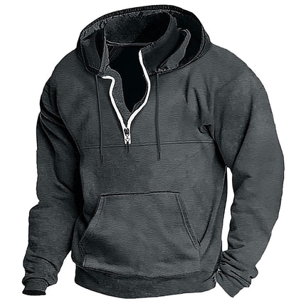 Men's 1/4 Zip Pullover Hoodie Sweatshirt Soft with Kangaroo Pocket