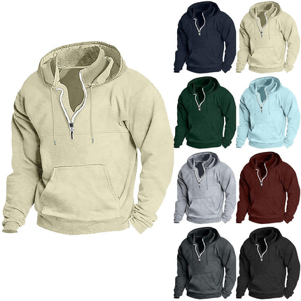 Men's 1/4 Zip Pullover Hoodie Sweatshirt Soft with Kangaroo Pocket