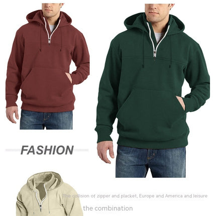 Men's 1/4 Zip Pullover Hoodie Sweatshirt Soft with Kangaroo Pocket