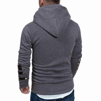 Men's Lace Up Pullover Sweatshirt Casual Loose Hoodie Sweatshirt