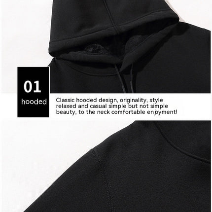 Men's Long Sleeve Solid Jacket Zip Fleece Lined Hoodie Casual Warm Sweatshirt with Pockets