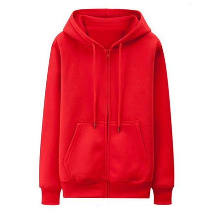 Men's Long Sleeve Solid Jacket Zip Fleece Lined Hoodie Casual Warm Sweatshirt with Pockets